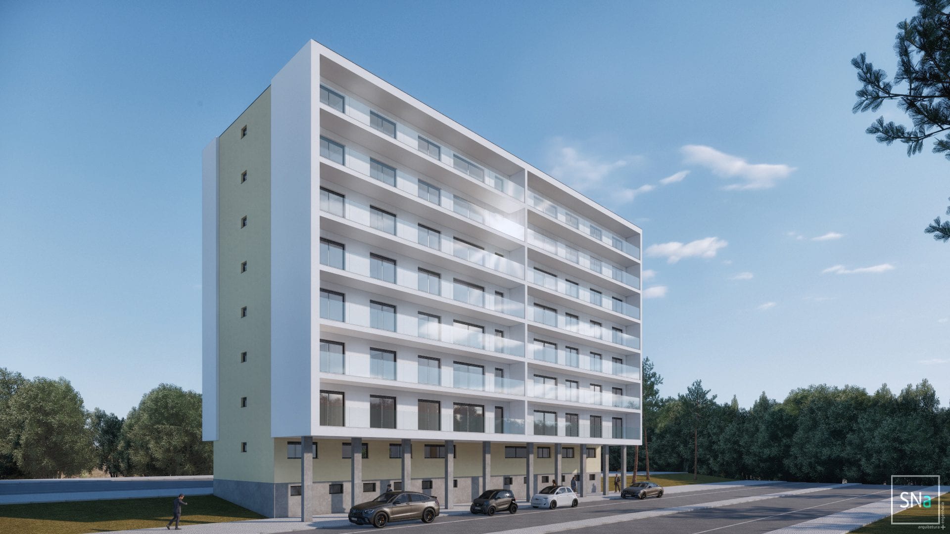 Design image of the new building seen from the side